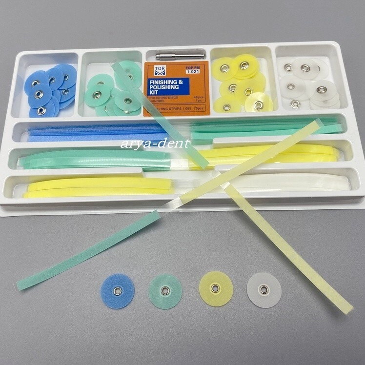 Dental Composite Resin Finishing Polishing Discs Strips + Mandrel Assorted Set