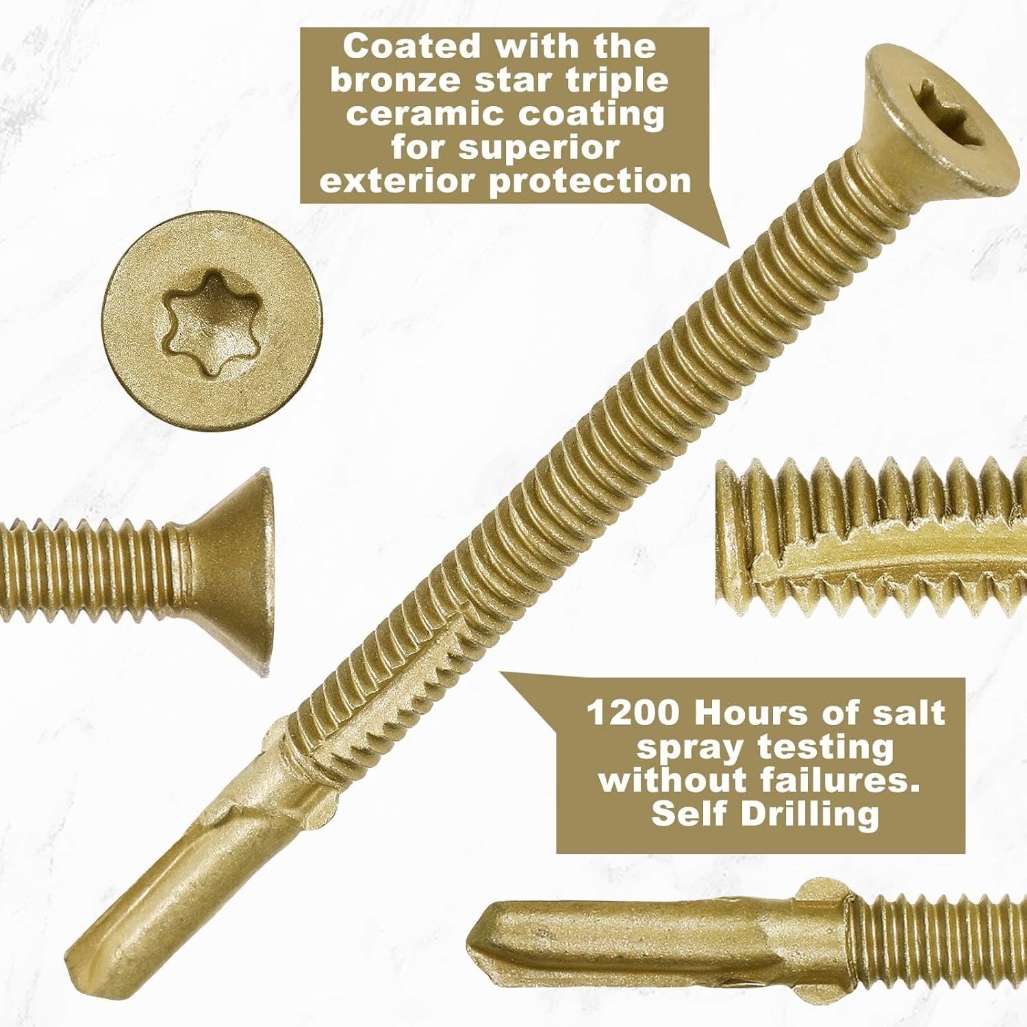 2 Pcs Self Tapping Trailer Deck Screws Wood to Metal Reamer Screw Self Drilli…