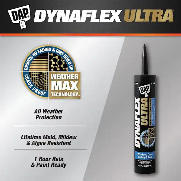 DYNAFLEX ULTRA 10.1 Oz. Black Advanced Exterior Window Door And Siding Sealant