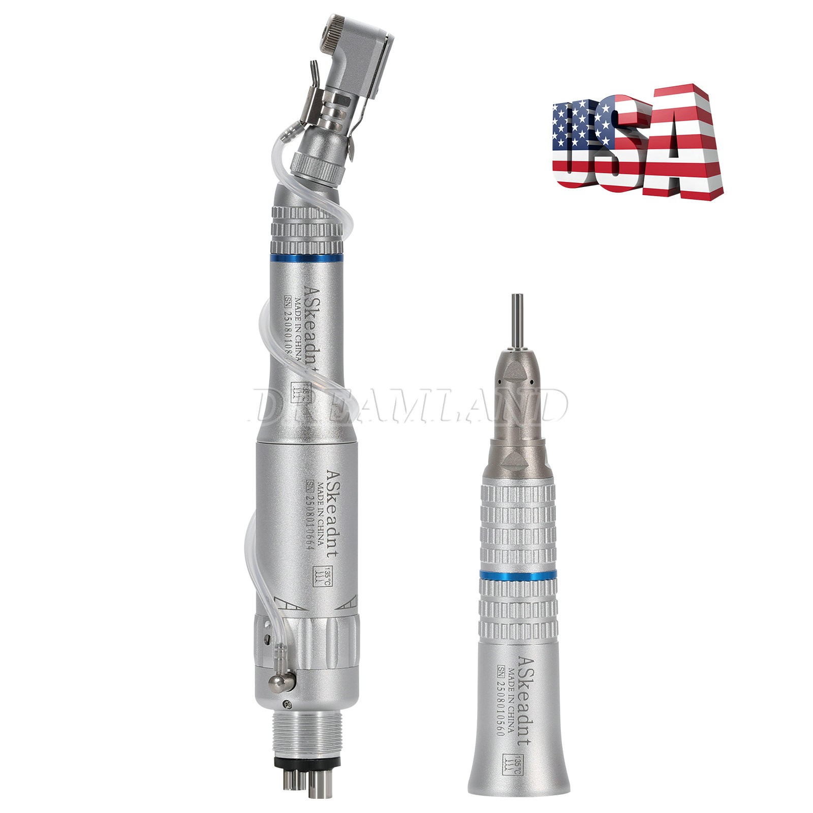 SEASKY Dental Slow Low Speed Handpiece Straight Contra Angle Air Motor 4/2Holes