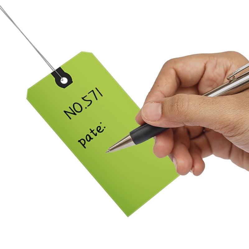 INNOVART Green Shipping Tags 5 3/4″ x 2 7/8″, Double Wired Paper Tags with Re…