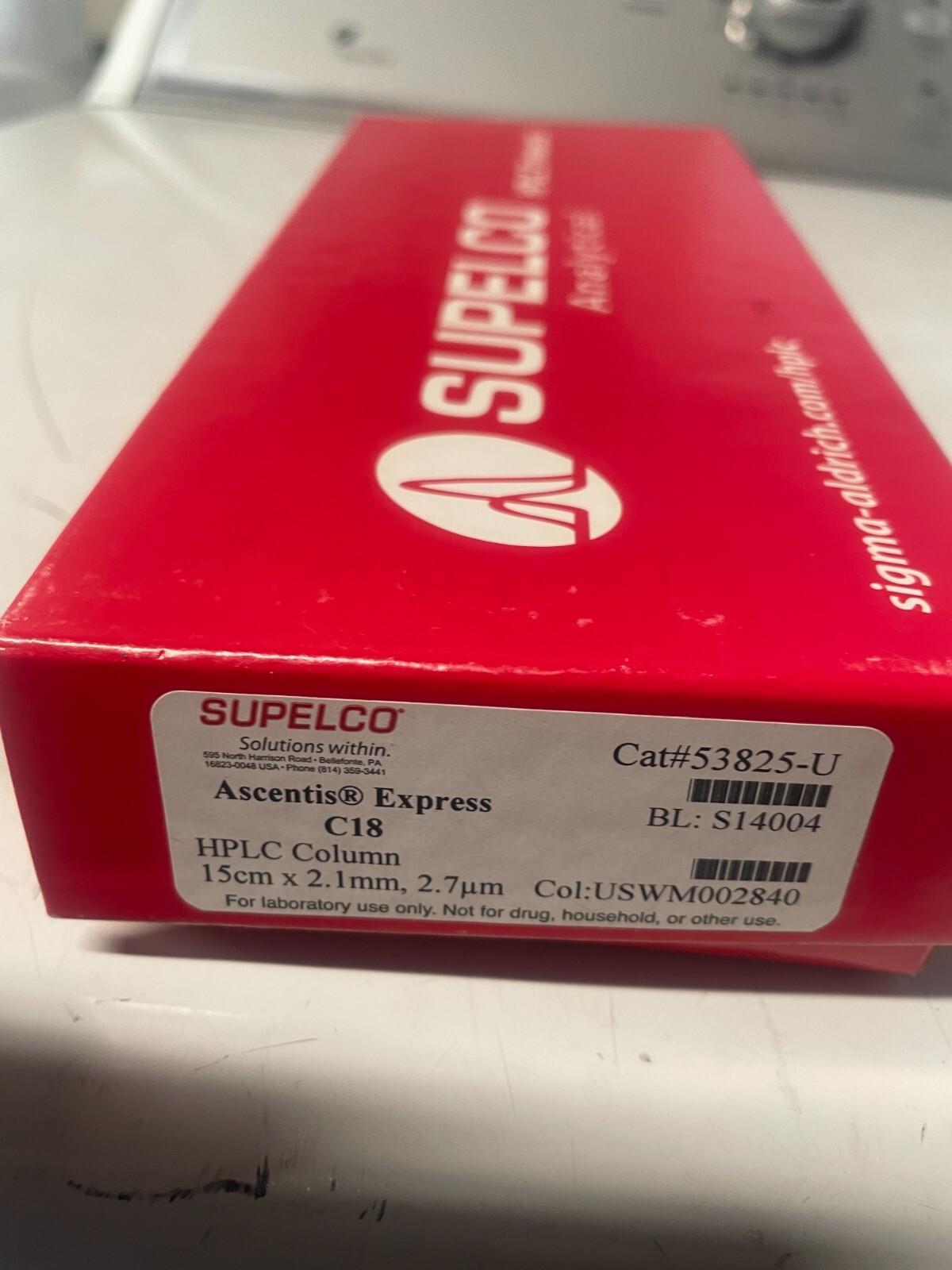 New – Supelco 53825-U Ascentis Express C18 15cm x 2.1mm 2.7um HPLC Guard Column