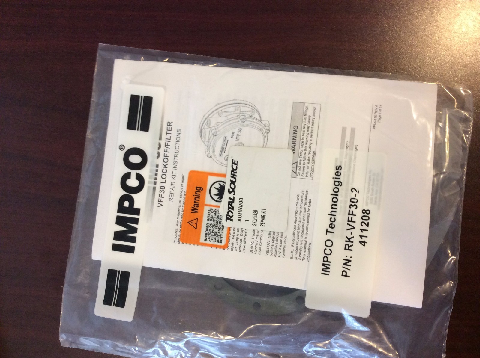 IMPCO VFF30 Lockoff / Filter Repair Kit SYLP5020 LP Repair kit IMPCO