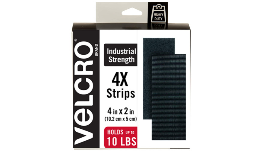 Adhesive VELCRO Brand Industrial Strength Tape Strips Heavy Duty Black 4×2 4 Set