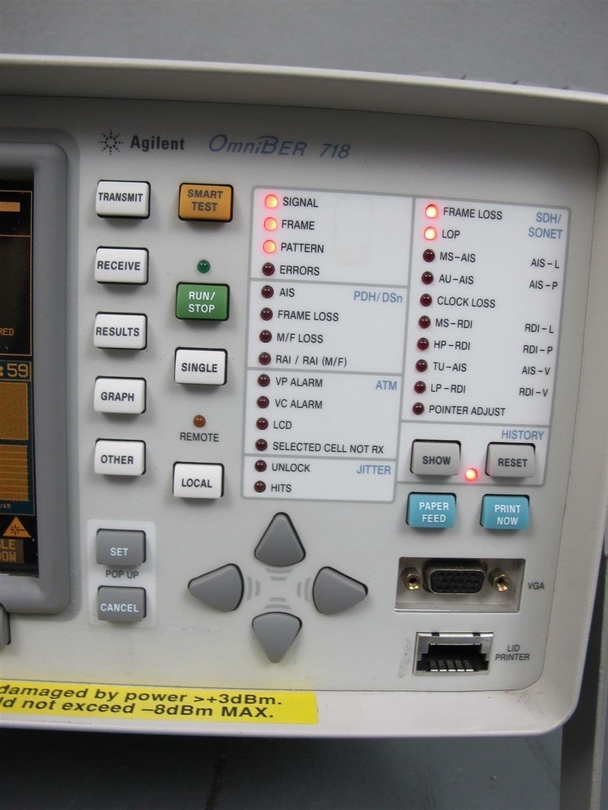 Agilent OmniBer 718 Communications Analyzer 37718A w/OPT 002,012,104,601