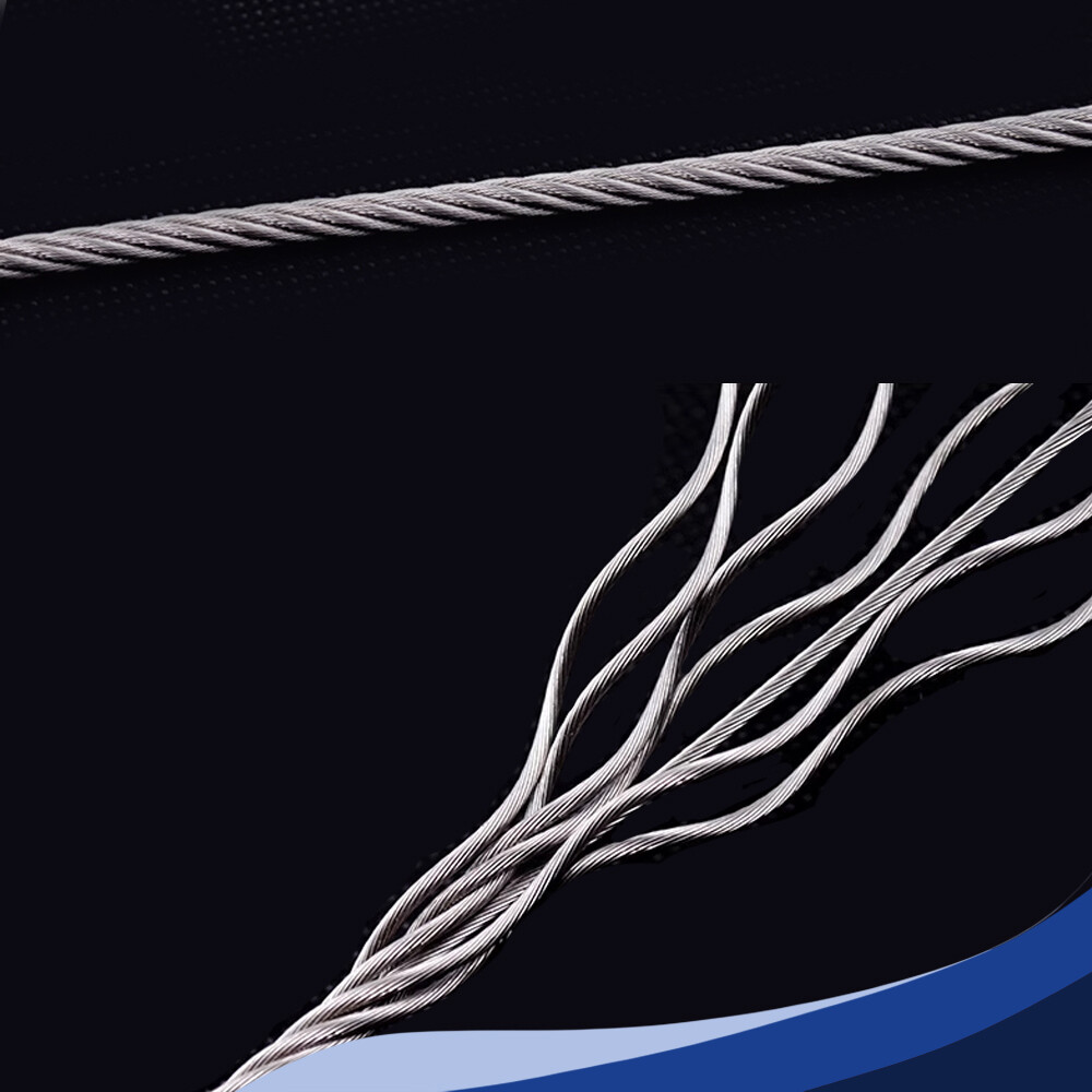 304 Stainless Steel 7×7 Wire Rope Cable Rigging 0.3/0.5/1.2/1.5/1.8/2/2.5/3/4mm