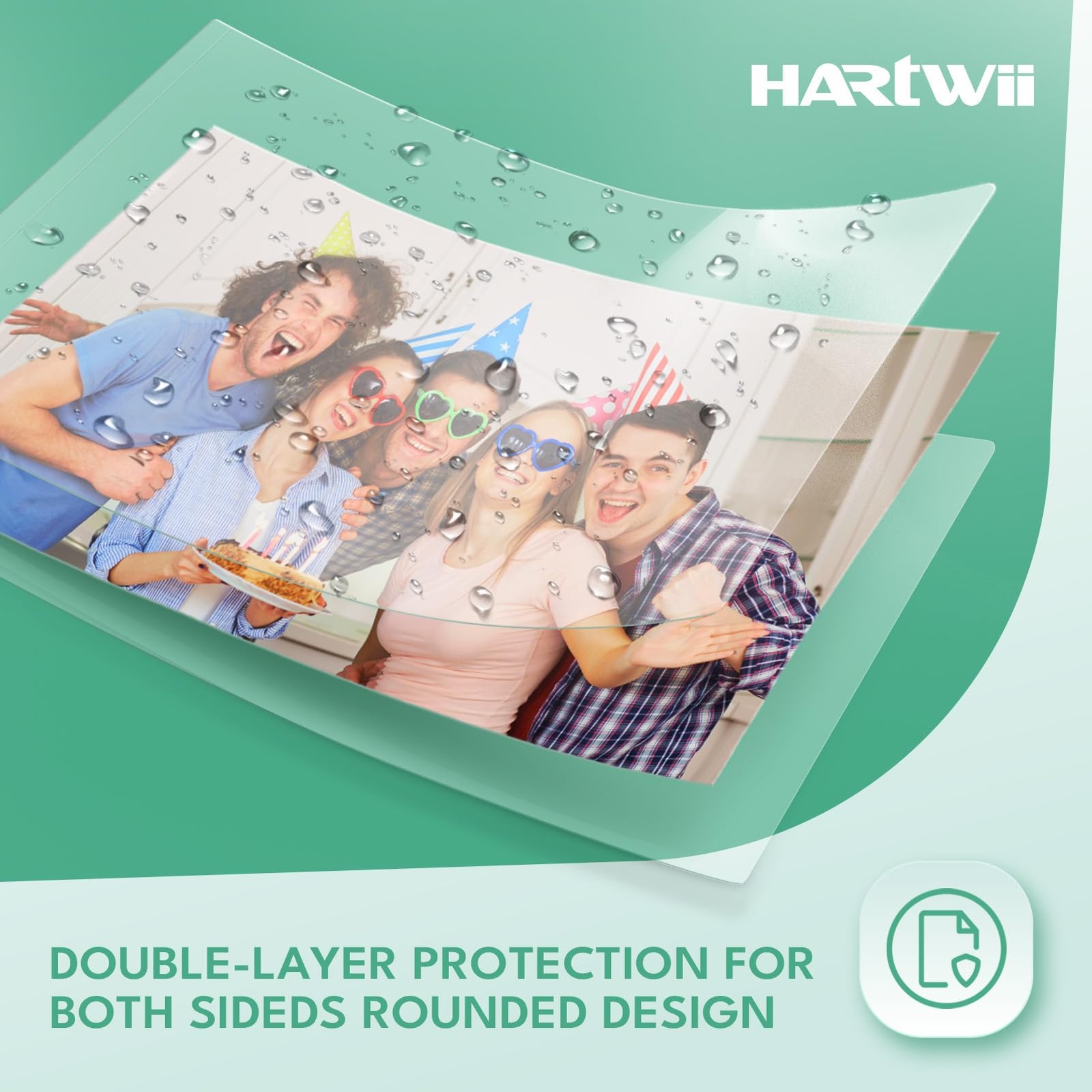 HARTWII 25 Pack Self-Sealing Laminating Pouches 5×7 Inch,10 5.4×7.4″_10Mil