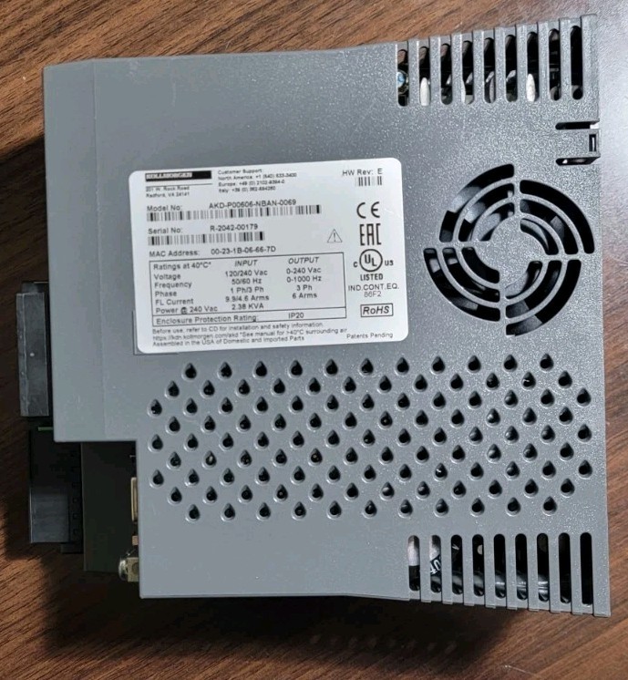 KOLLMORGEN Servo Motor Controller AKD-P00606-NBAN-0069 AC Servo Driver Tested