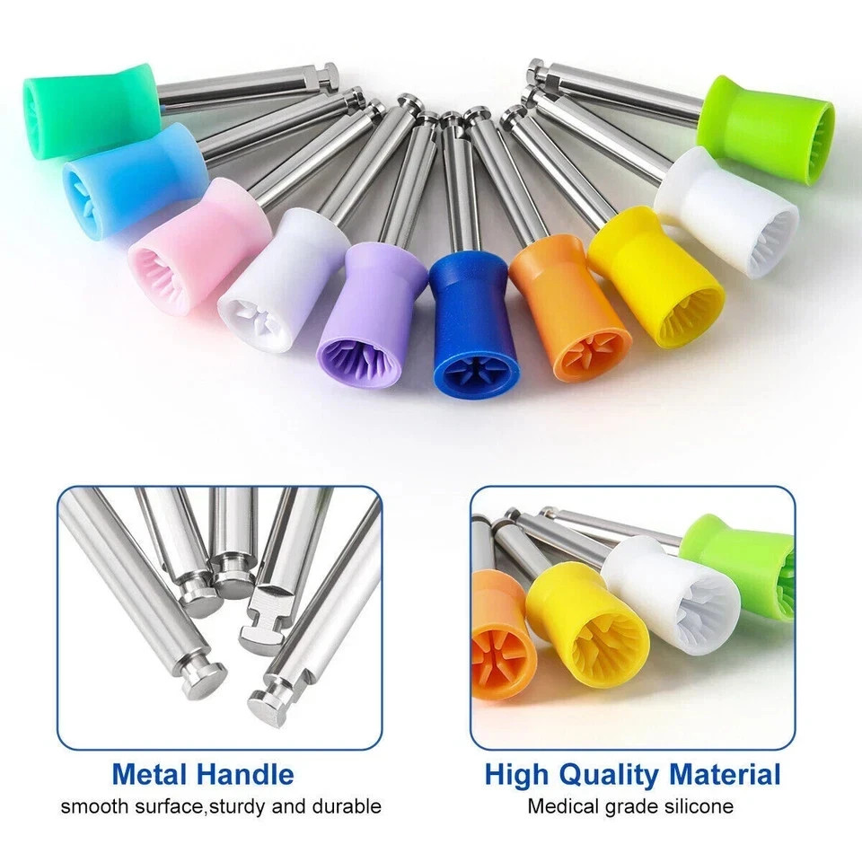 Dental 4/6 Webbed Polishing Prophy Prophylaxis Cups RA Latch Type Bristle Flat