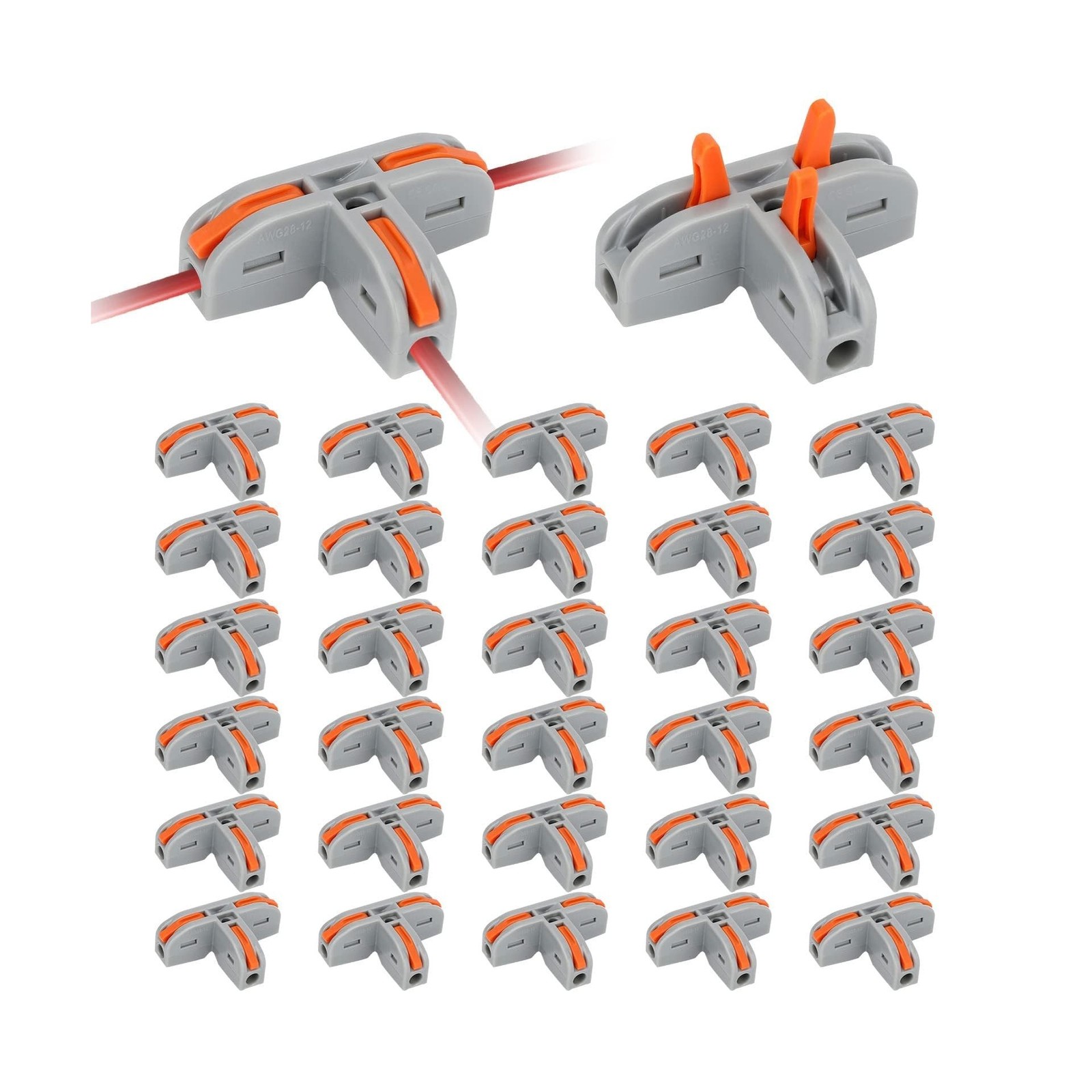 EEEKit 30 PCS Compact Wire Conductor Connector, T Shape Lever N… USA FAST SHIP