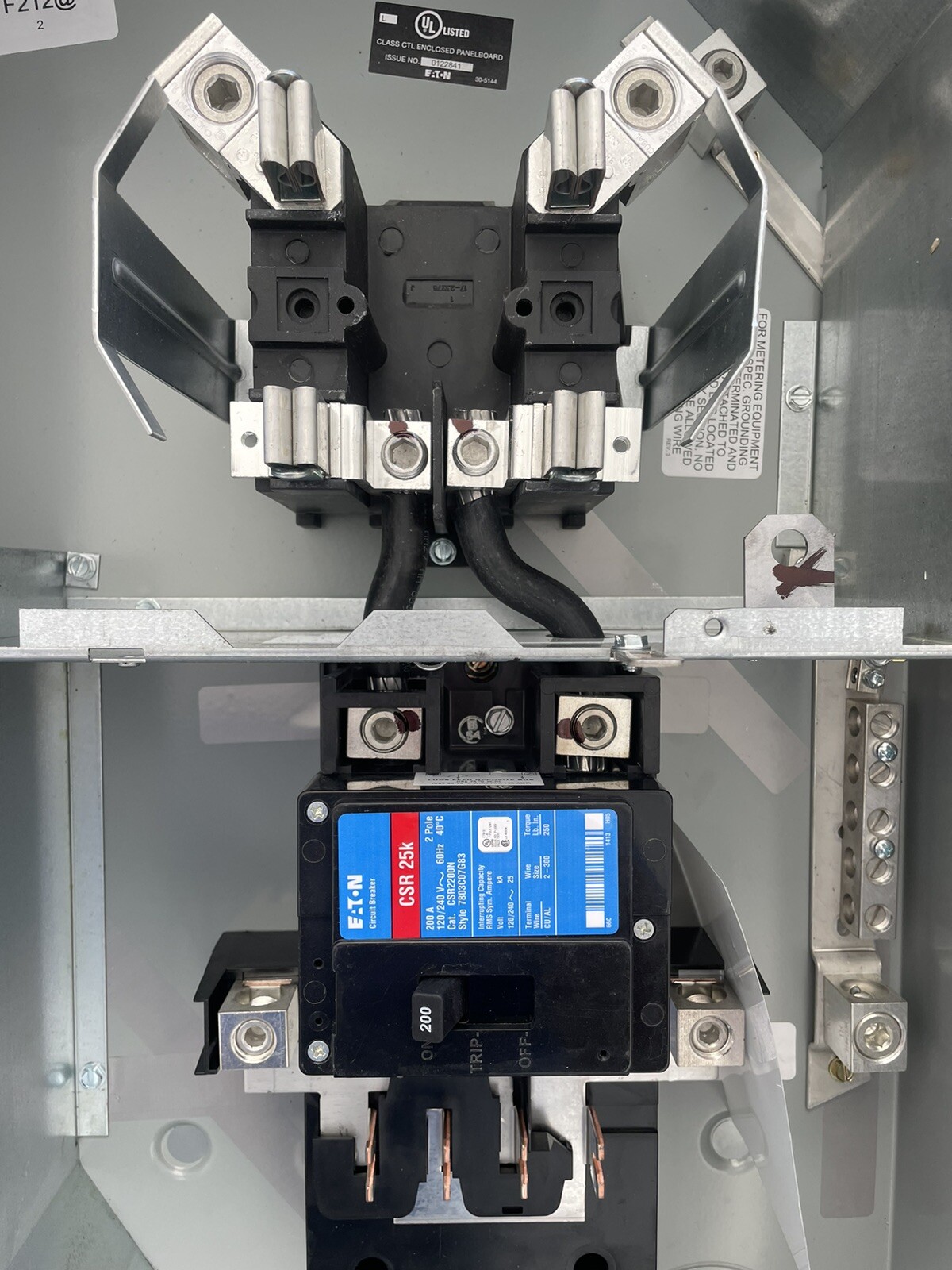Eaton 200 Amp Outdoor Meter Base Main Breaker Combo + 4 spaces MBT48B200BTSBL