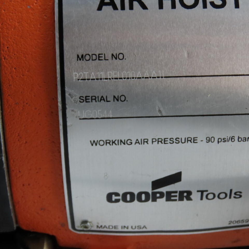 Gardner Denver P2TA11LREL010AAA11 1100LB .55 Ton Air Chain Hoist 10′ Lift 34FPM