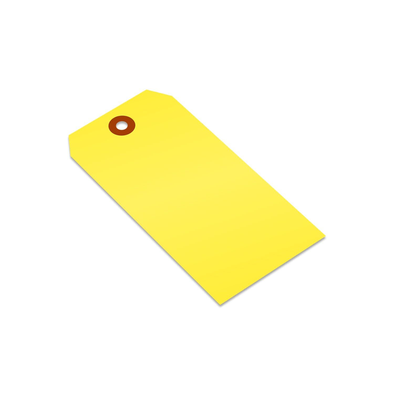 Fluorescent Yellow Blank Tags with Pre-Punched Hole – 100-Pack 4.75″ x 2.375″…