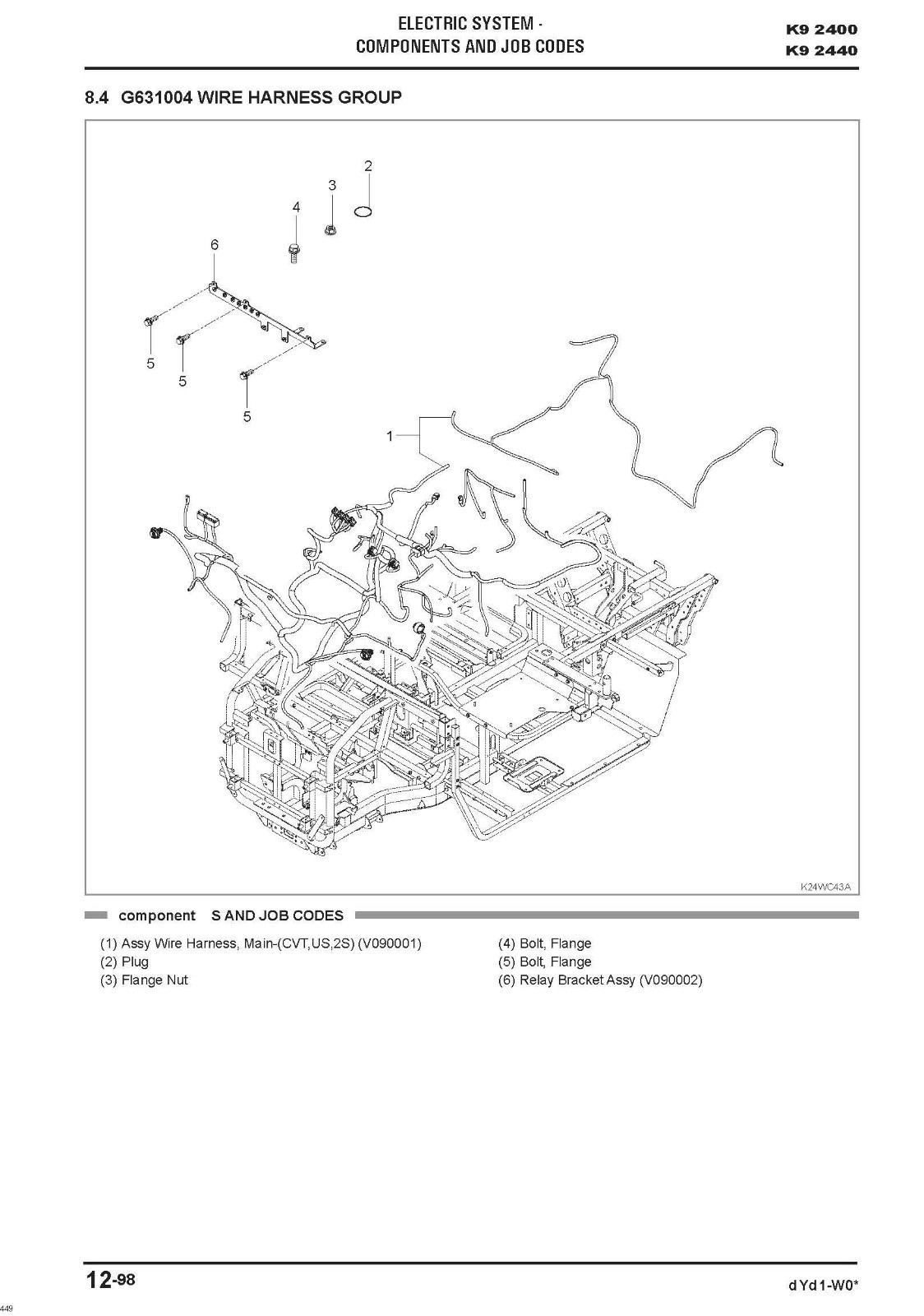 K9 2400 2440 Side By Side Technical Workshop Manual Fits Kioti K9 2400 2440