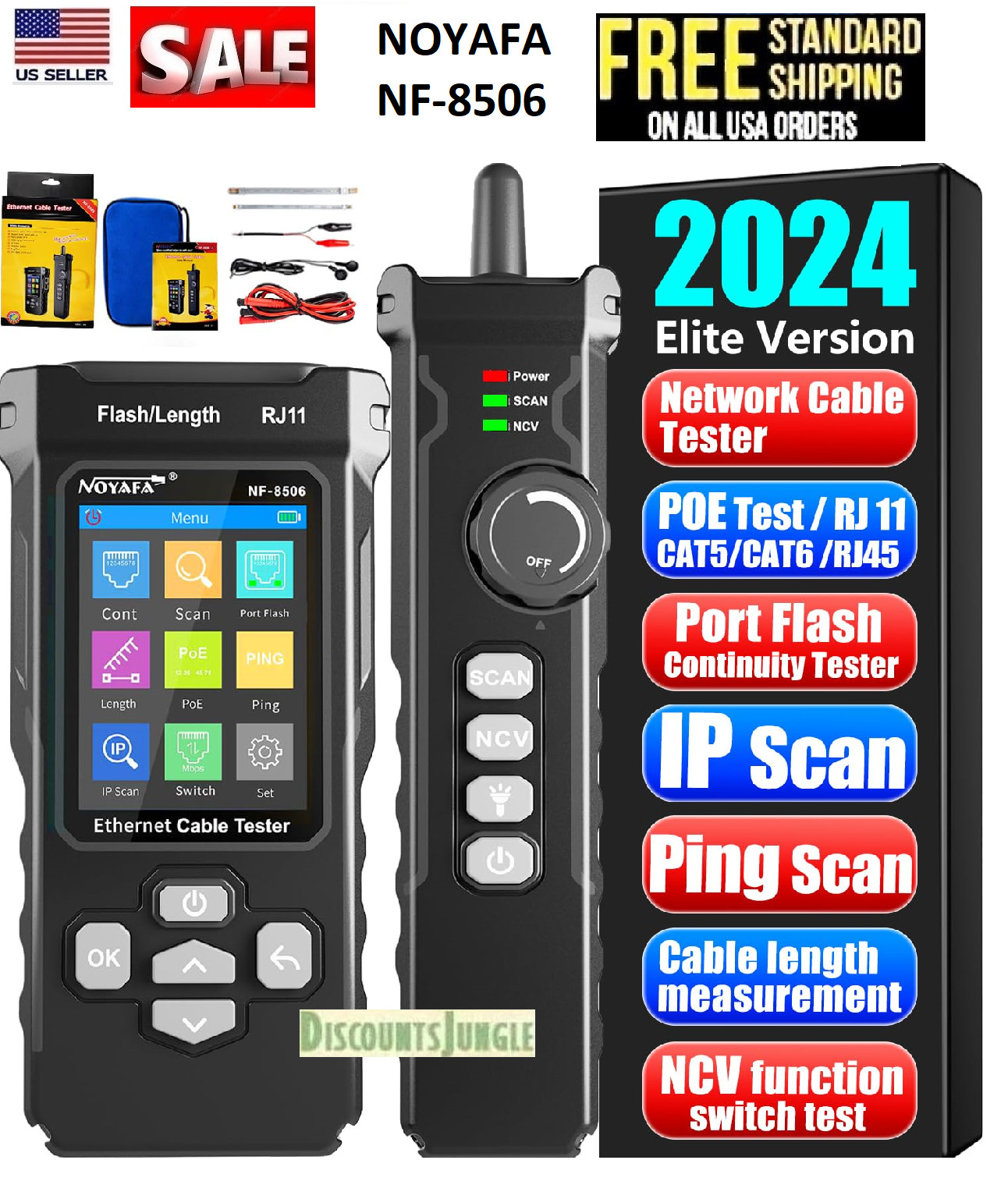 NOYAFA NF-8506 LCD Digital Network Cable LAN Ethernet Tester Rechargeable