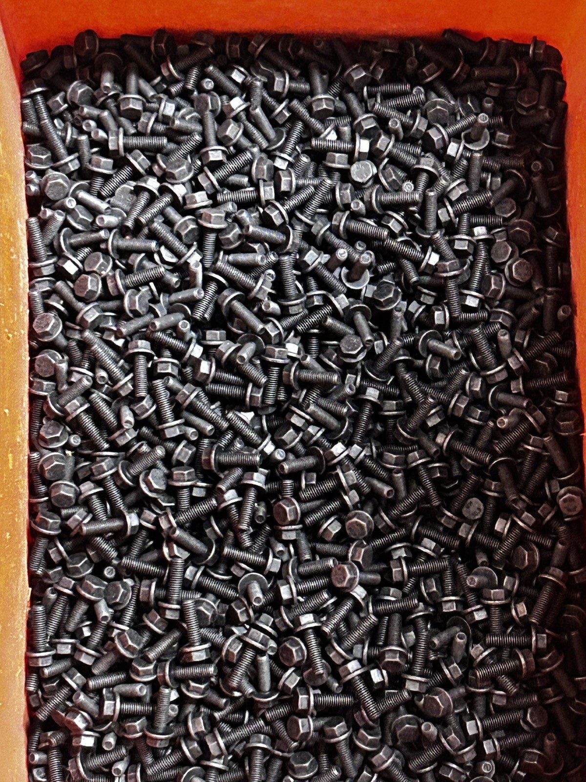 100qty M6-1.0 x 20mm 10.9 Hex Flange Bolts Black Zinc Coated Full Thread