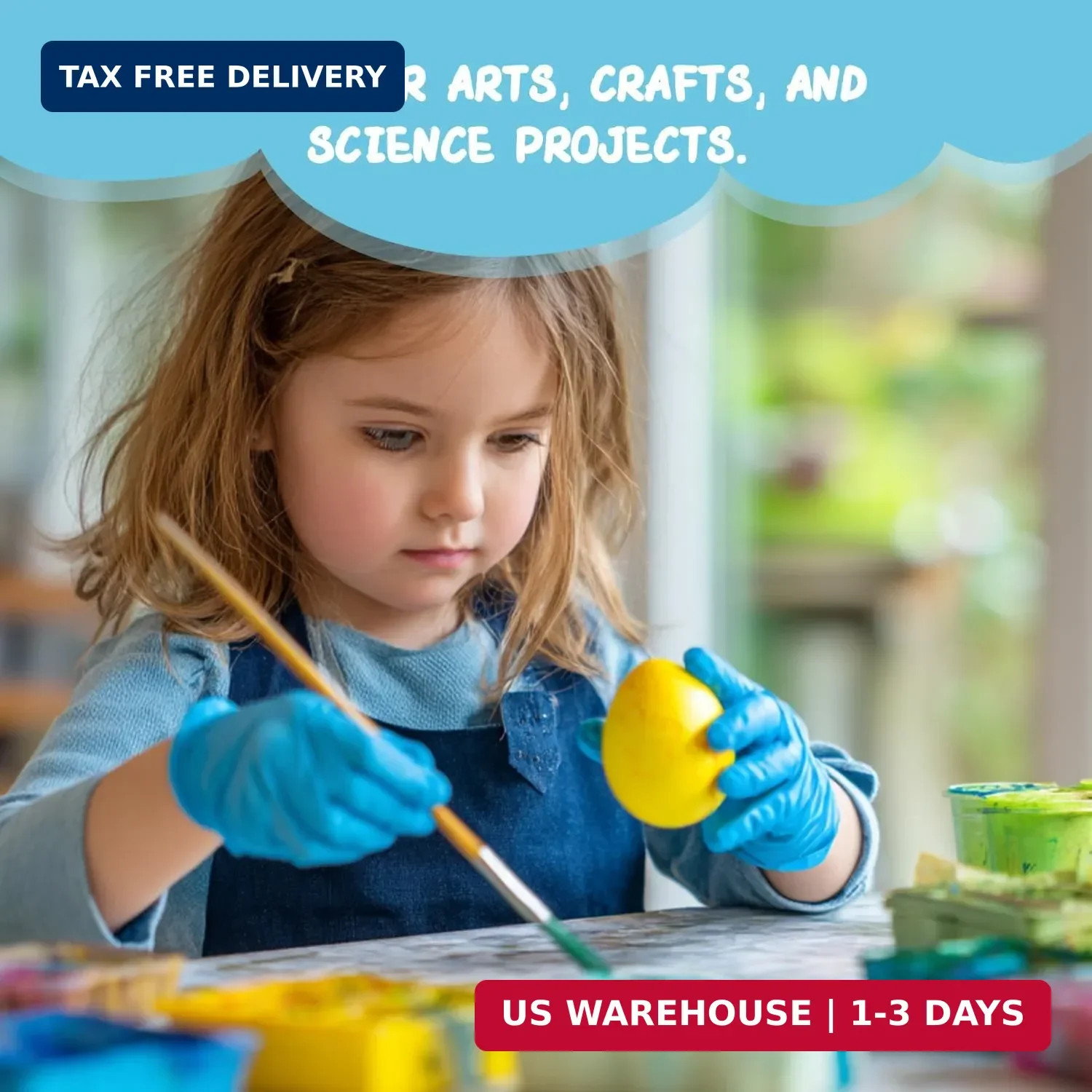PROMEDIX P Kids Gloves Disposable for 6-10 Years,100PCS Nitrile Gloves for Craft