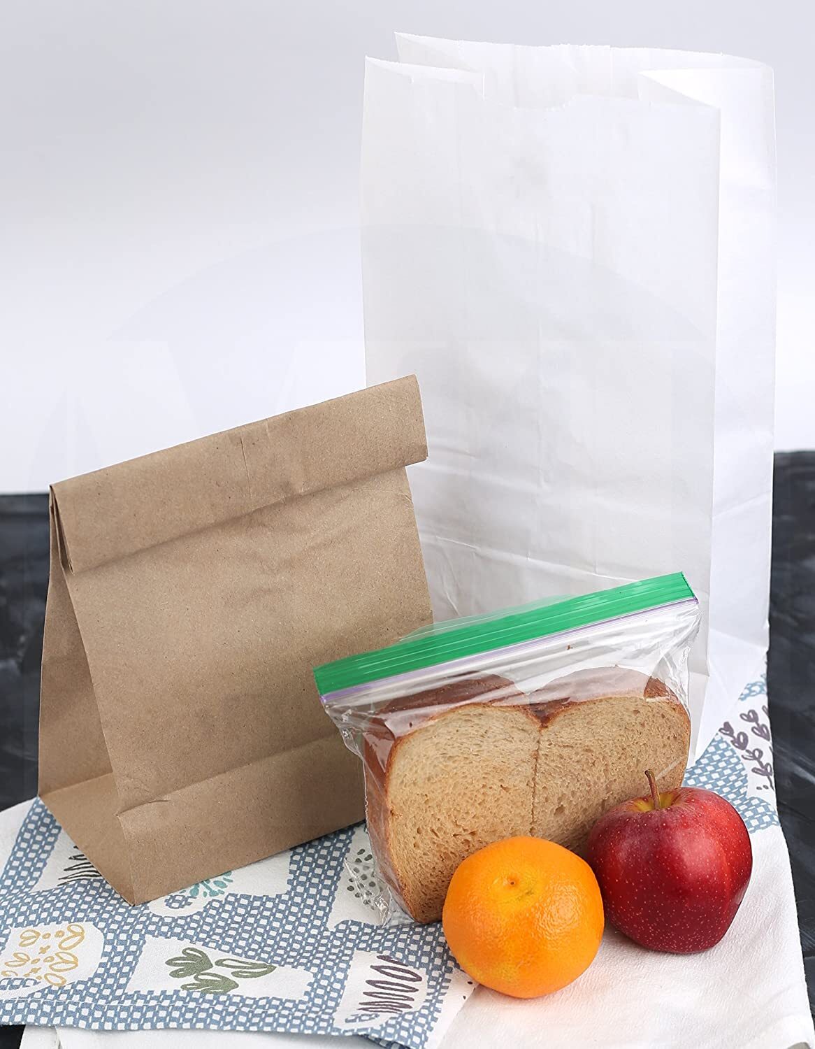 MT Products Brown Paper Bags – 8 lb Disposable Paper Lunch Bags – Pack of 100