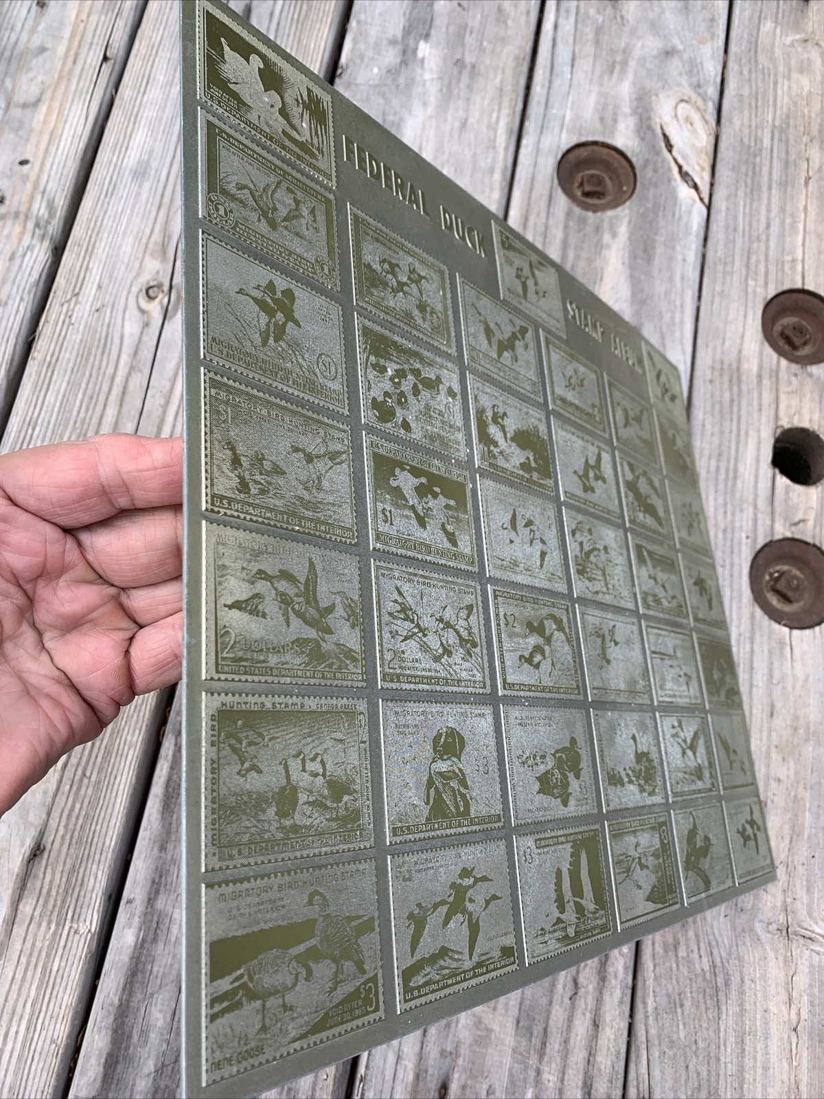 Vintage Federal Duck Stamp Micro Metal Photoengravers Plate 15.5 In X 12.5 In