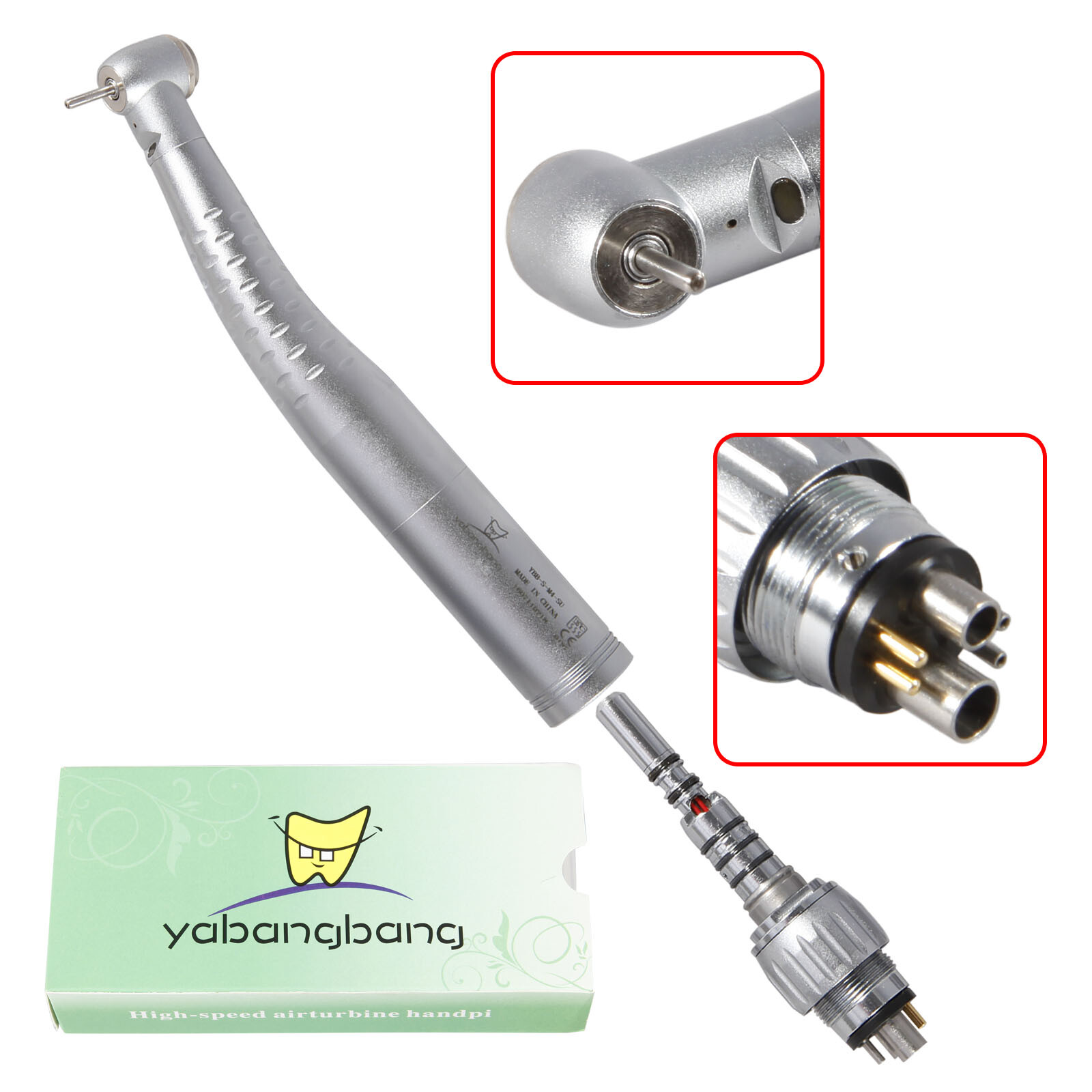 Dental LED Fiber Optic High Speed Handpiece / with Quick Coupler 6 Pin