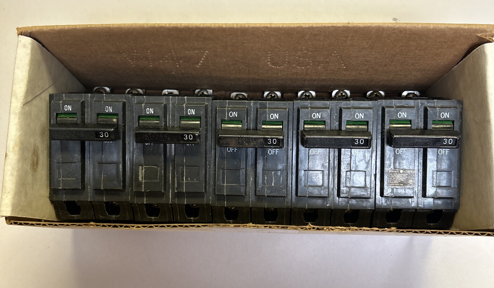 GENERAL ELECTRIC,THQB2130,CIRCUIT BREAKER 30A 120/240V 2P LOT OF 5