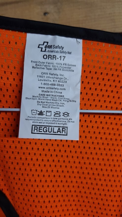 Safety Vest Reflective High Visibility ORR Flame Resistant Welders Tearaway NEW