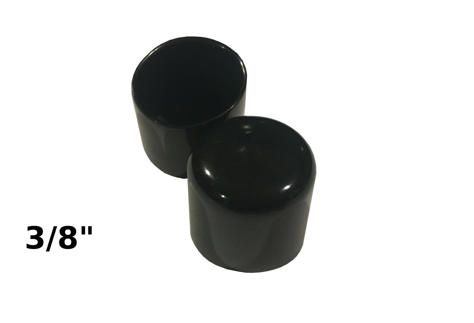 3/8″ .375 inch Round Black Vinyl Plastic Tube Tip End Cap (2,4,10,20,50,100)