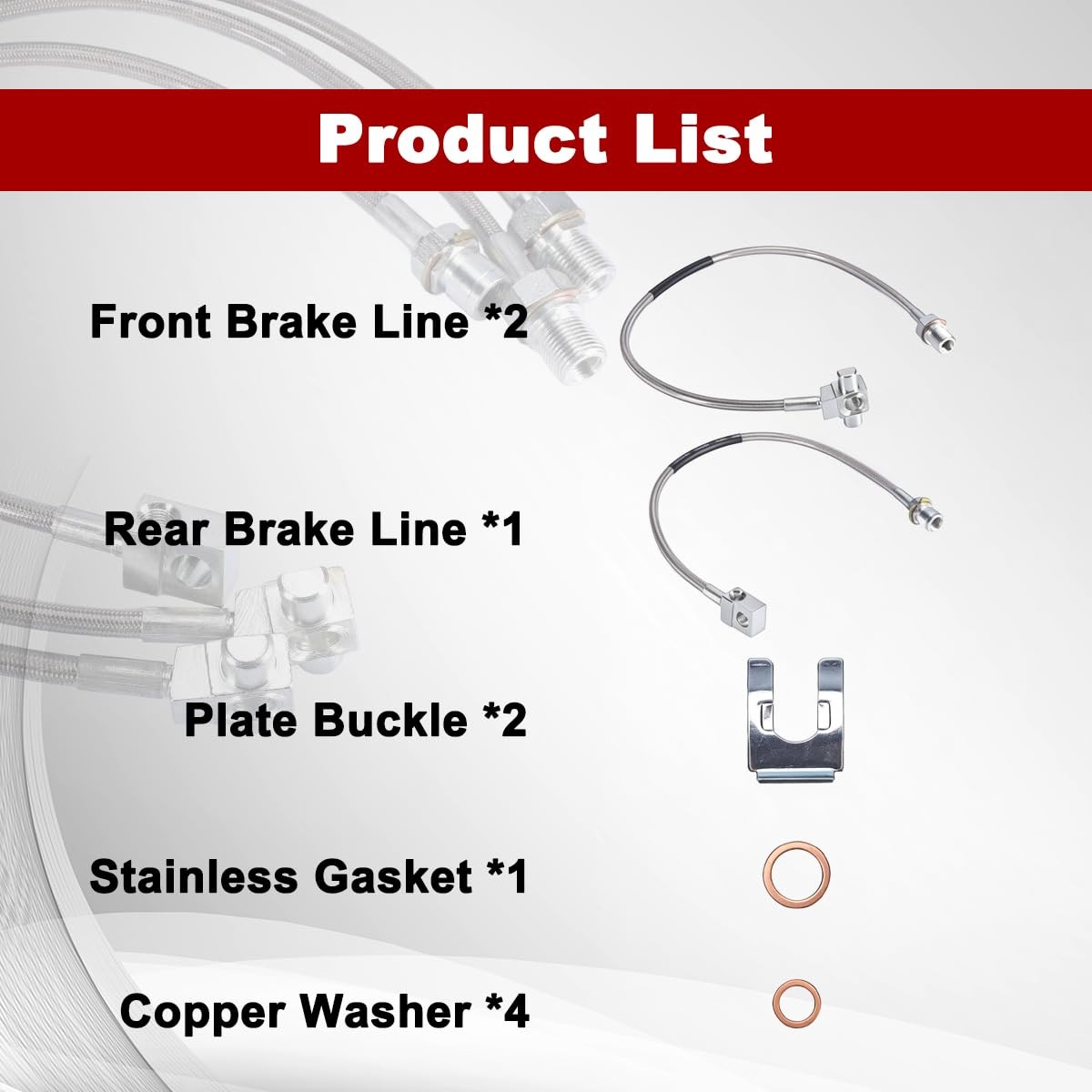 3PCS Stainless Steel Extended Brake Lines Fit Chevy GMC C K 1500 2500 4-6 Lift