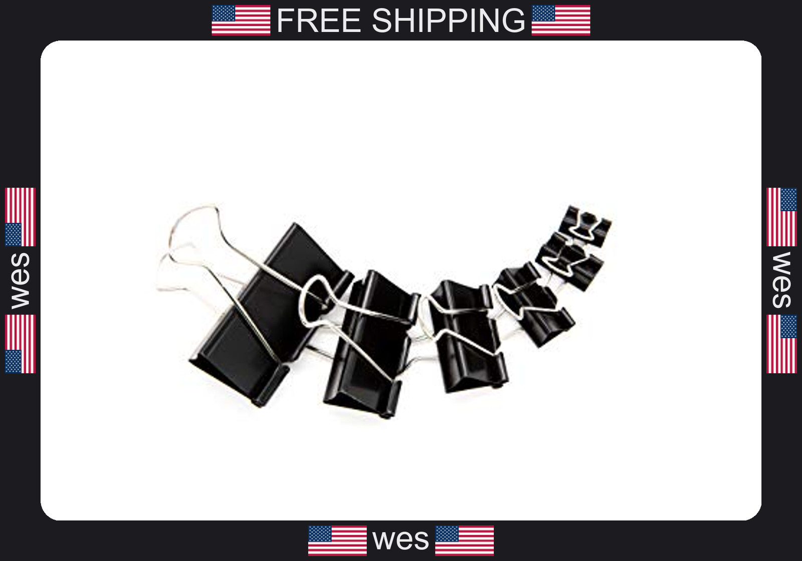 Dstelin Binder Clips Assorted Sizes 100 Pack Black X Large to Micro Office