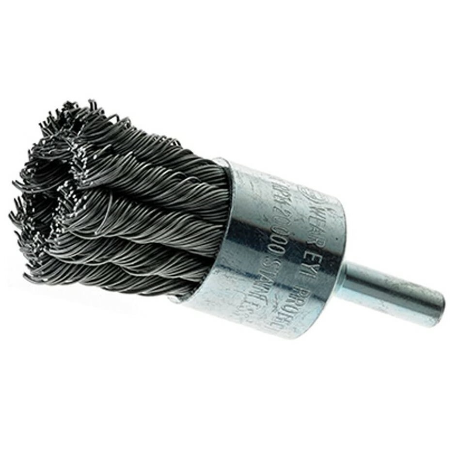 1″ Wire Knot End Brush Stainless Steel with 1/4″ Shank For Die Grinder or Drill