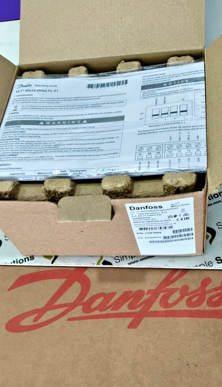 1PC-Danfoss 132F0005 FC-051P1K5S2E20H3BXCXXXSXXX 1.5KW/2.0 HP Micro Drive FC-51