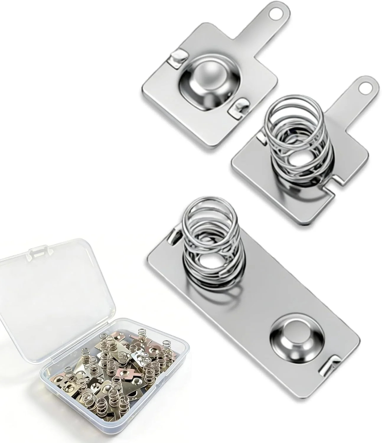12 Pairs AA Battery Spring Replacement Kit, Nickel Plated Contact Plates & Conve