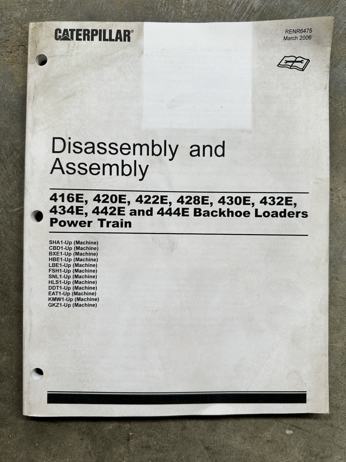 CAT Dis/Assembly416E 420E 422E 428E 430E 432E 434E 442E 444E Backhoe Power Train