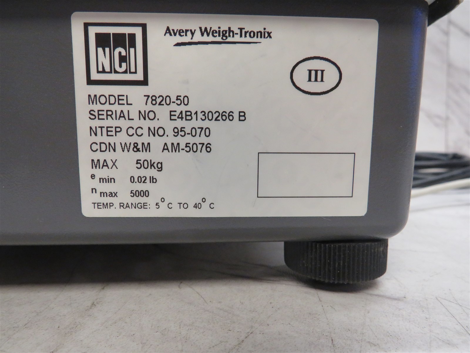 NCI 7820-50 Shipping Scale Legal for trade 100 lb x 0.02 lb