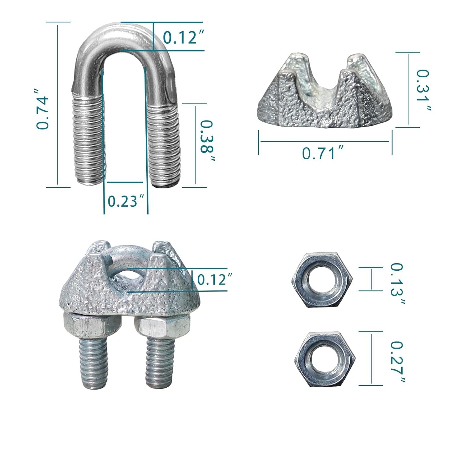 Clamp, 3 Pc or 20PCS 1/8 Inches M3 Cable Clamps, Zinc Plated Wire clamp