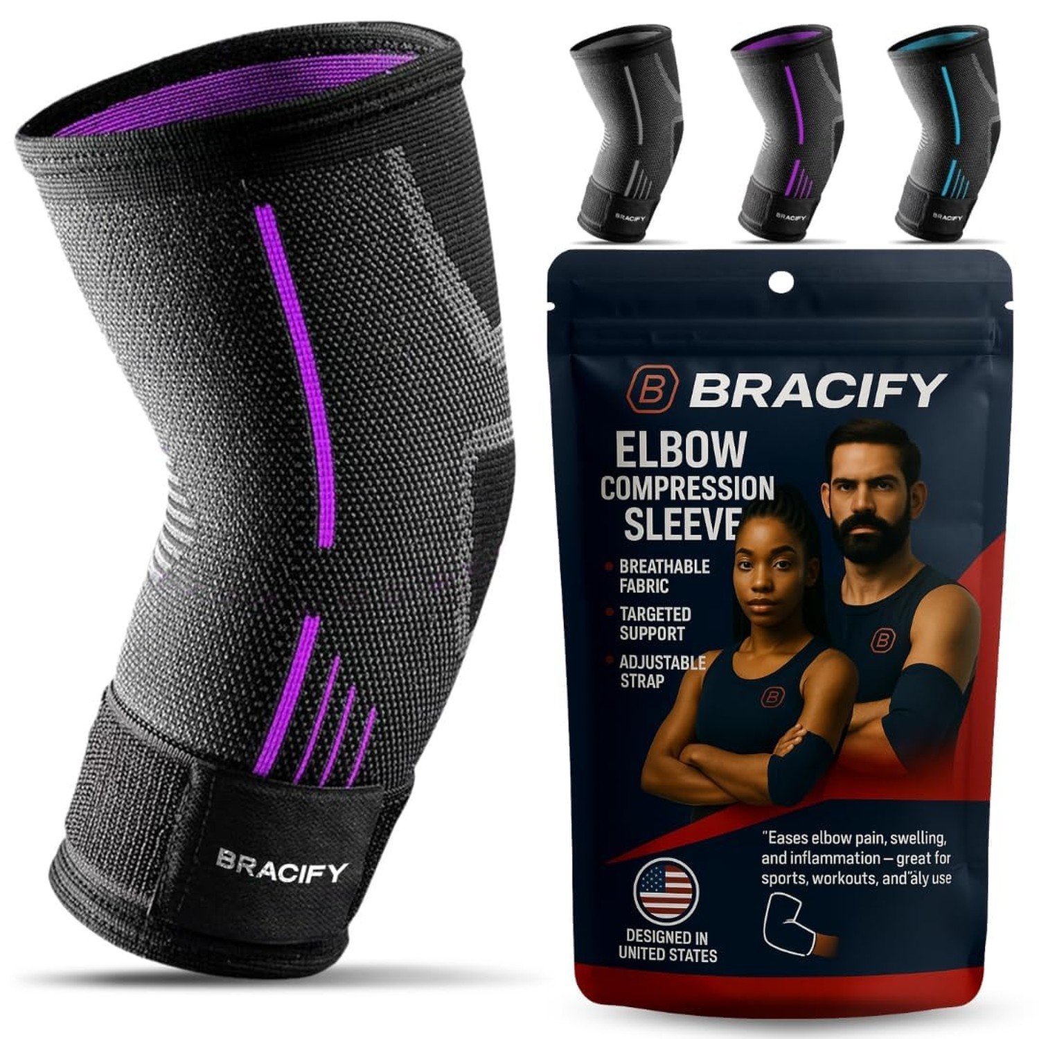 Tennis Elbow Brace for Women & Men, Fitness and Everyday Use (Large)