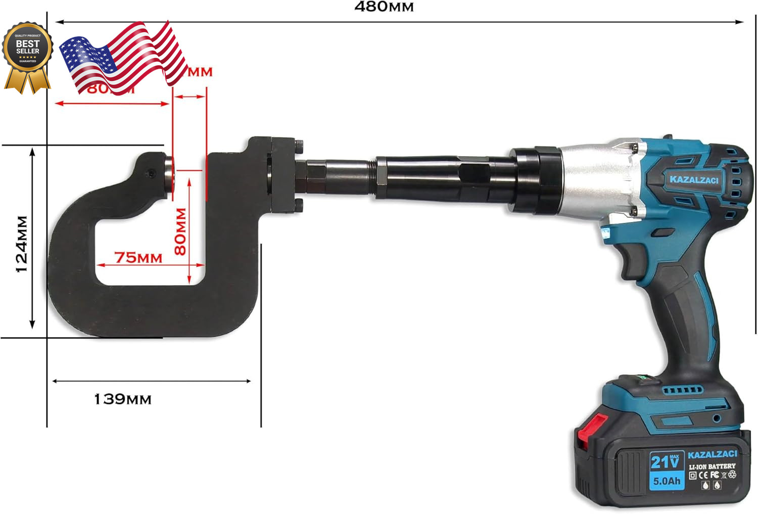 Cordless Metal Hole Puncher Steel Punching Machine Electric Handheld Punch