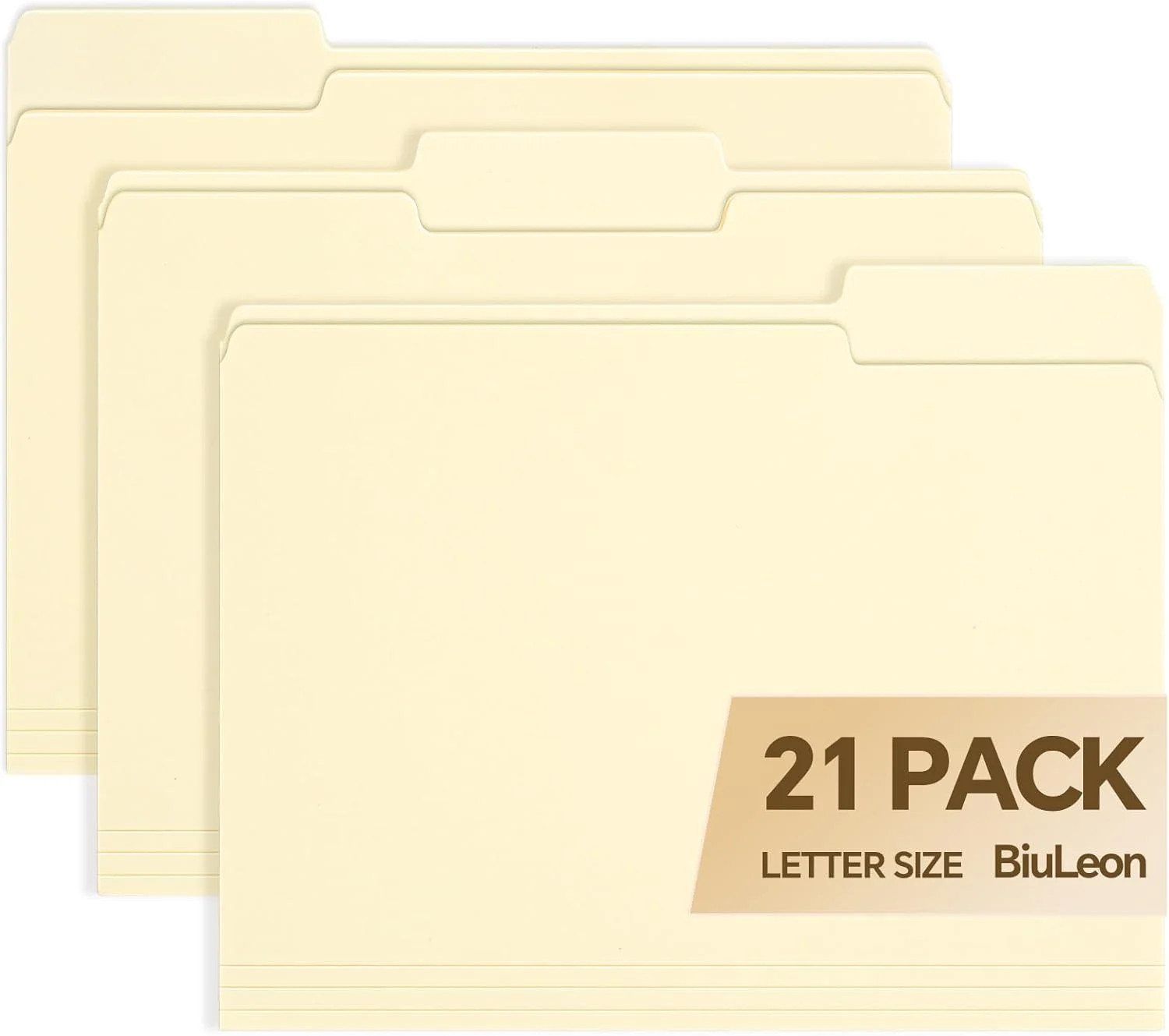 File Folders,21 Pack Manilla Folders 8.5×11,1/3 Cut Tabs Manila File Folders Let