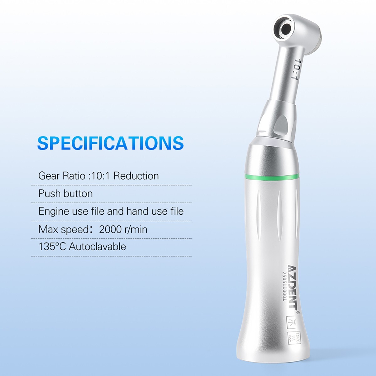 AZDENT Dental Endo Reciprocating Handpiece 10:1 Contra Angle Endodontic 60° M4