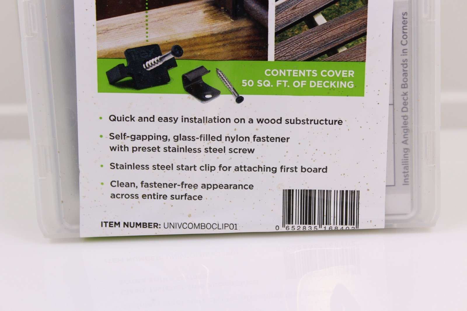 Trex Hideaway Hidden Fastener Kit UNIVCOMBOCLIP01 Universal Fasteners 50 Sq Ft