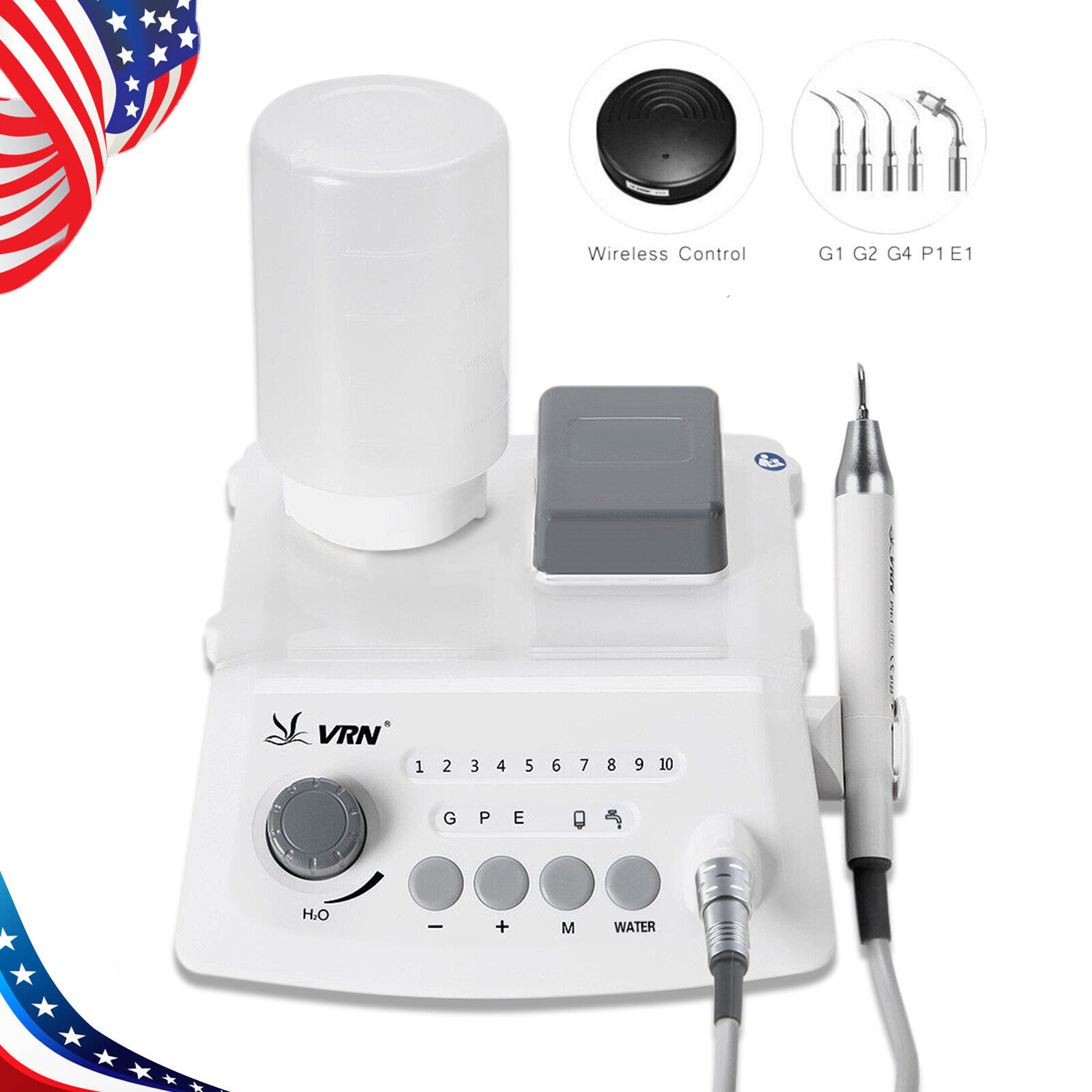 Upgrated Dental Ultrasonic Scaler fit EMS + LED Handpiece+Tips+Bottle VRN-A8