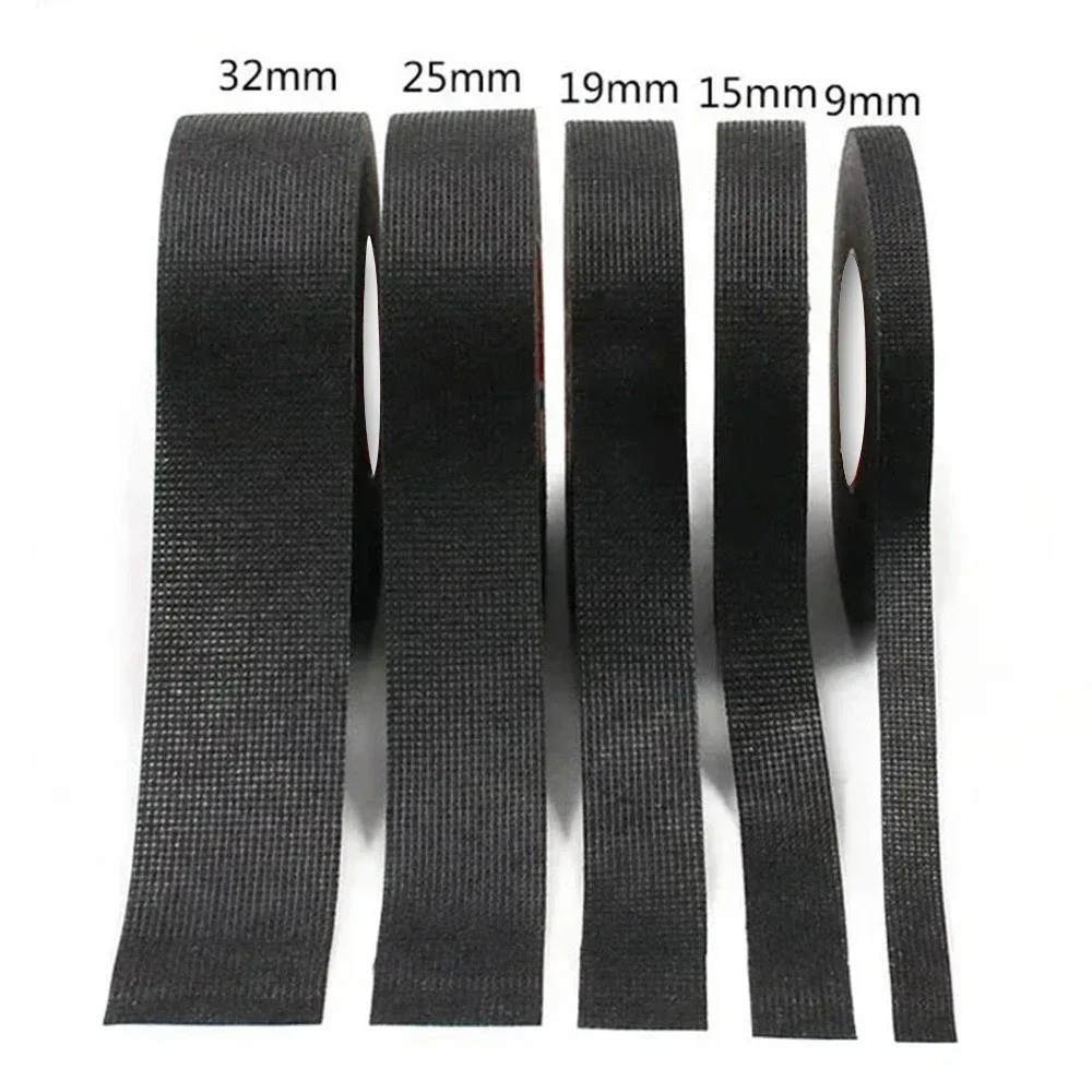 15M Heat-Resistant Flame Retardant Cloth Electrical Tape Car Wiring Loom 3-Pcs