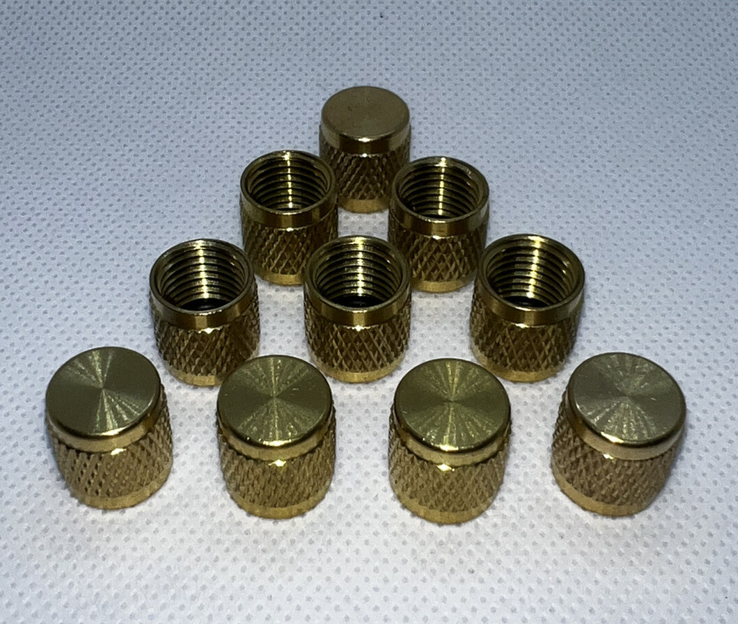 1/4 flare cap, round brass w/o-ring seal for Refrigeration Access Ports Pack-10
