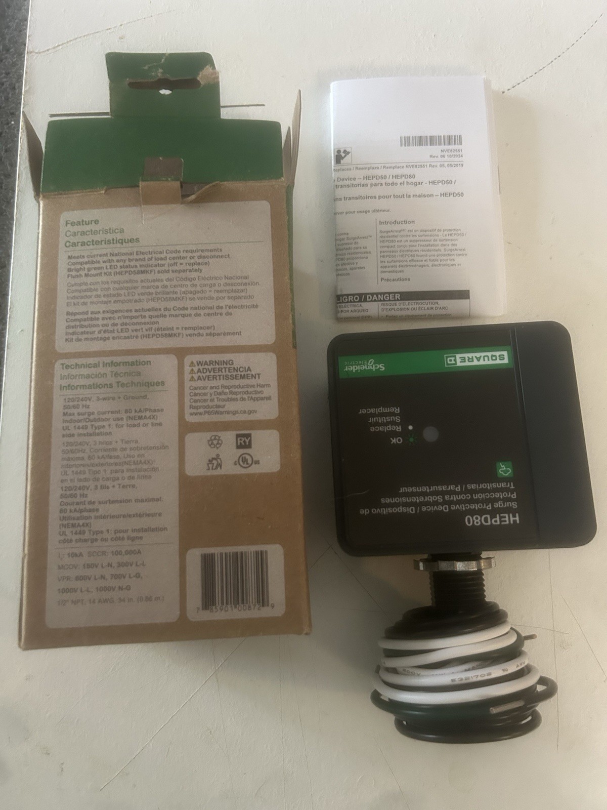 Schneider Electric Square D HEPD80 80kA Universal Whole Home Surge Protection