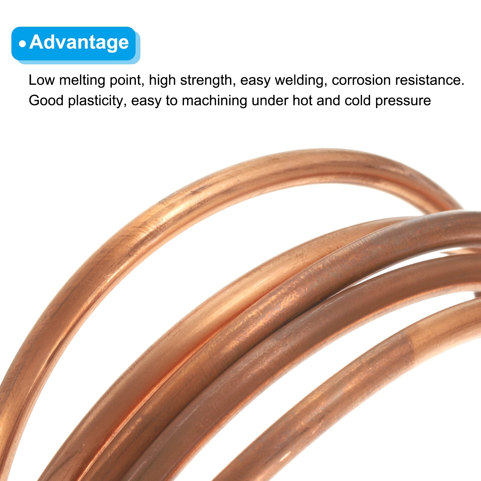Copper Tube 3/16″ OD 4.9Ft 3/64″ T Refrigeration Pipe Seamless Hollow Metal Soft