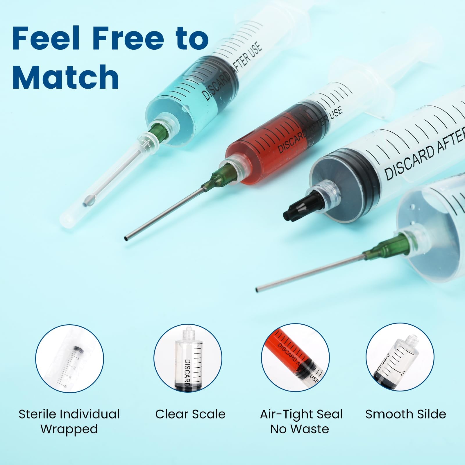 60ml Independent Packing Industrial Syringes for Filling , 4 Sets