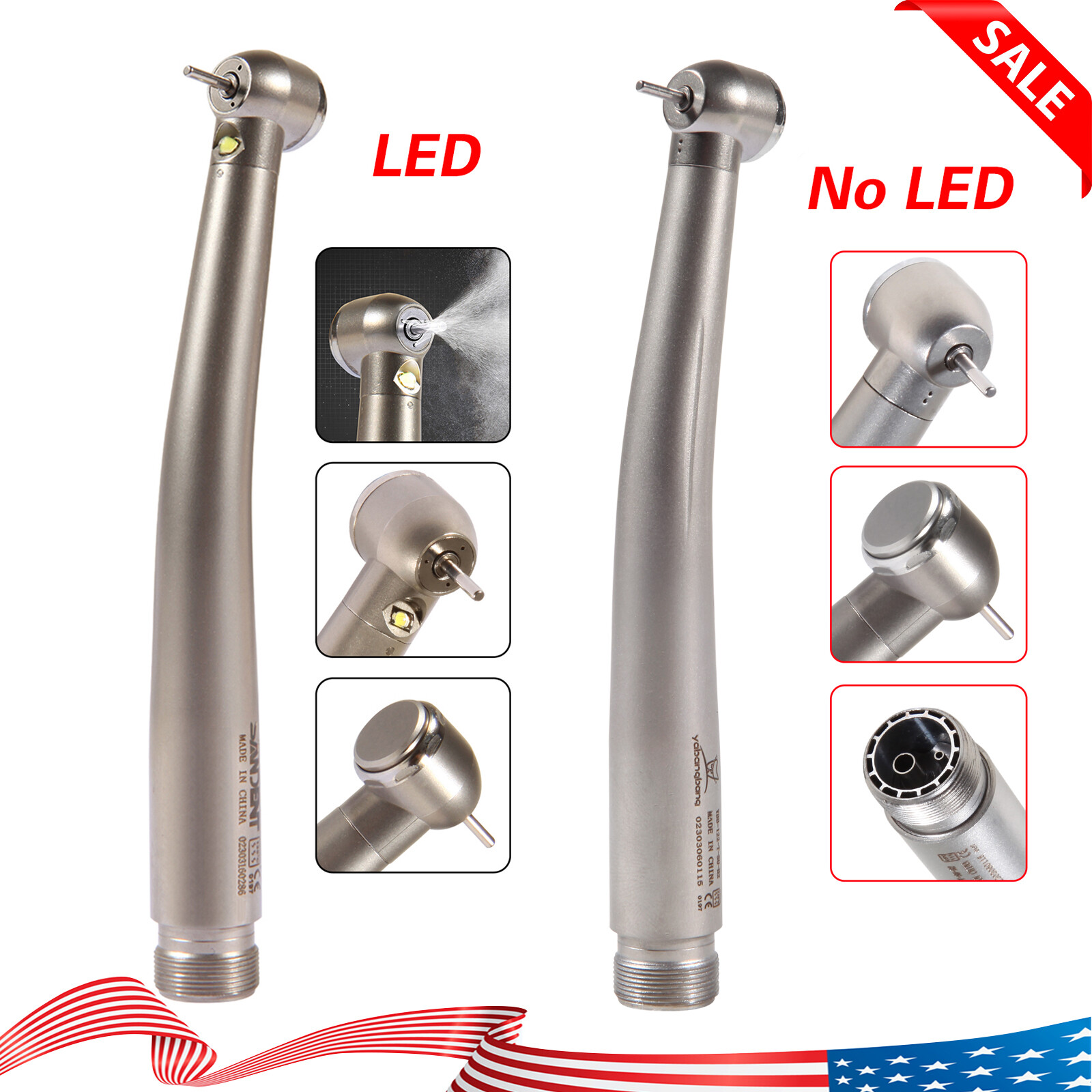 1-10 Yabangbang Dental (LED E-generator) High Speed Handpiece 4/2 Hole NSK Style