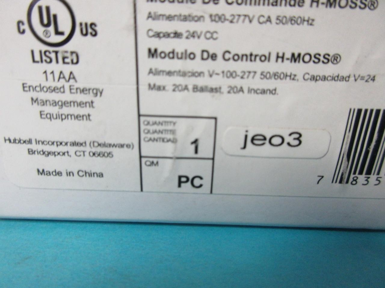 HUBBELL CU300A H-MOSS CONTROL UNIT 100-277 VAC 50/60HZ 6.5W POWER OUTPUT 24VDC