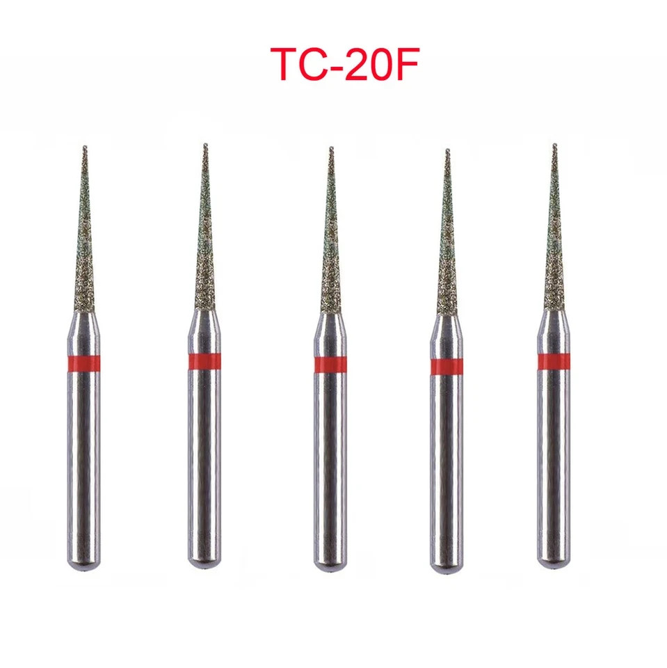 50Pcs/bag Dental Diamond Burs FG Needle Taper TC-20F Fine Grit High Speed