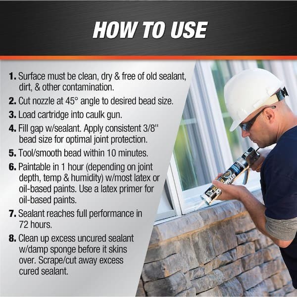 DYNAFLEX ULTRA 10.1 oz. Black Exterior Sealant for Windows, Doors, and Siding